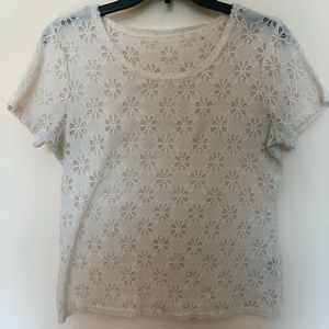 Vintage | floral cream white top